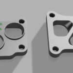 PROJEKT flansza turbosprężarki TwinScroll Mitsubishi EVO 7-9 z kołnierzami do wykonania kolektora .STP .STEP do wykonania samodzielnie na CNC