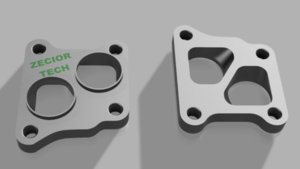 PROJEKT flansza turbosprężarki TwinScroll Mitsubishi EVO 7-9 z kołnierzami do wykonania kolektora .STP .STEP do wykonania samodzielnie na CNC
